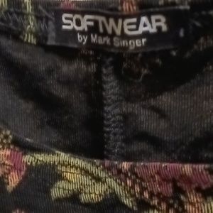 FINAL PRICE Mark Singer black multi-colored paisley/floral print maxi dress Sz M